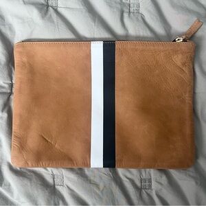 Clare V Striped Leather Clutch Pouch